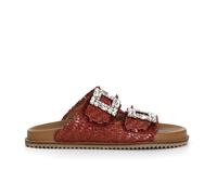 Cafè Noir C1XM1011 CIABATTA INTRECCIATA IN PELLE CON DOPPIA FIBBIA GIOIELLO