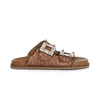 Cafè Noir C1XM1011 CIABATTA INTRECCIATA IN PELLE CON DOPPIA FIBBIA GIOIELLO