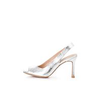 CAFèNOIR - Sandalo Con Laccio Dietro In Pelle Laminata, Da Donna, Colore Argento, Taglia 36