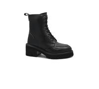 CAFè NOIR GA1023 nero scarpe donna anfibio scarponcino lacci zip tacco carrarmat