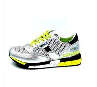 Cafè Noir GDL945400360 Silver 36 Sneaker in Similpelle Laminata E Rete Glitter