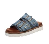 Cafe' Noir Sandali Platform In Tessuto Jeans Jeans - Donna Scarpe Sandali