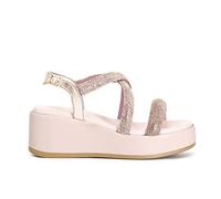 Cafe Noir sandalo zeppa con strass - Cipria (numeric_40)