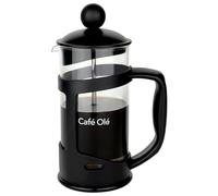 Café Olé Caffettiera da 3 tazze in plastica nera, filtro in acciaio inossidabile resistente alla ruggine, telaio in plastica isolata, lavabile in lavastoviglie, caffettiera francese