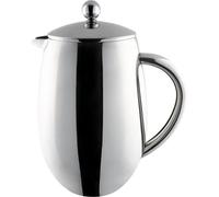 Café Ole caffettiera metallizzata, 0,8 L, da 3 tazze, con doppia parete e bordo dritto, Acciaio inossidabile, Mirror, 6 tazze