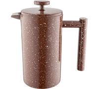 Café Olé CFD Caffettiera in granito, corpo a doppia parete in acciaio inossidabile 18/10 e filtro a rete, finitura effetto granito rosso, 350 ml (3 tazzine da caffè o 1 tazza)