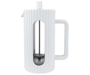 Café Olé Ciao 8 Cup Cafetière, garza in acciaio inox, French Press, bianco