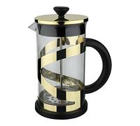 Café Olé Classico Caffettiera Oro, 600 ml / 2 tazze / 5 tazzine da caffè, caffettiera francese, filtro in acciaio inossidabile, corpo in vetro, finitura dorata