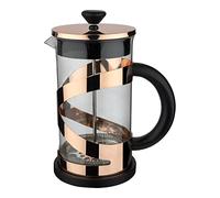 Café Olé Classico Caffettiera Rame, 350 ml / 1 tazza / 3 tazzine da caffè, caffettiera francese, filtro in acciaio inossidabile, corpo in vetro, finitura rame
