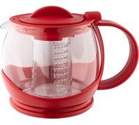 Café Olé Teiera in plastica e vetro con infusore, colino per tè sfuso, 1200 ml/1,2 litri
