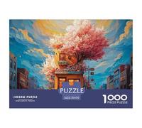 Cafe on The Corner of Street 1000 Pezzi Carta Ecologica Puzzle Blooming Tree Sfida Unica Gioco Creativo Puzzle Per Bambini 70x50cm/1000pcs