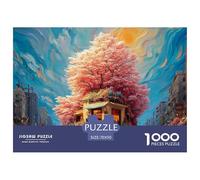 Cafe on The Corner of Street 1000 Pezzi Cartoncino Premium Puzzle Blooming Tree Antistress Gioco Per Famiglie Puzzle Per Adulti E Bambini 70x50cm/1000pcs