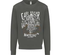 Cafe Racer Teschio Motociclista Moto Bambini Felpa Maglione
