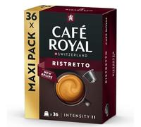 Café Royal, Ristretto, 36 capsule compatibili Nespresso (R), 80% alluminio riciclato, certificato Rainforest Alliance, intensità 11