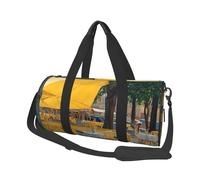 Cafe Terrace at Night Borse da viaggio di grande capacità e borse sportive con manici ad anello nella parte superiore delle borse per il fine settimana e borse rotonde possono essere utilizzate sia da