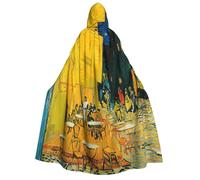 Cafe Terrace at Night - Mantello unisex medievale con cappuccio, per cosplay di Halloween, feste di Natale