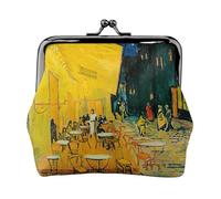 Cafe Terrace at Night - Portamonete con chiusura a bacio, stile vintage, per uomo e donna, Nero , Taglia unica, Portamonete