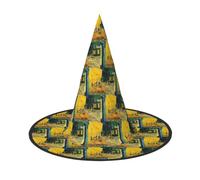 Cafe Terrace At Night Stampa 2 Pack Halloween Cappello Morbido Strega Cappelli per Carnevale Maschere Cappelli Salvaspazio