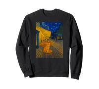 Cafe Terrace At Night With Orange Tabby Cat Famous Painting Felpa