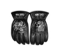 Cafe Twin Guanti Moto Vintage Worker CT Neri/Bianchi in Pelle