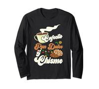 Cafecito Pan-Dulce y Chisme Divertente Latina Ispanica Messicana Maglia a Manica