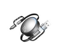 CAFELE Cavo di ricarica retrattile, 100 W, 4 in 1, PPS PD 3.0/QC4.0, ricarica rapida USB A/C, cavo multiplo per 16,16 Plus, 16 Pro Max, 15,14,13, MaBook, Pad Pro, Galaxy S24/S23