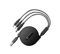 CAFELE Cavo di ricarica retrattile 3 in 1-5 V/3 A, sicuro e veloce, multi USB, con tipo C/MicroUSB/telefono per Samsung Galaxy Huawei X1a0mi
