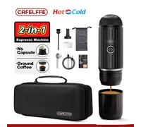 Cafelffe Macchina per caffè espresso portatile elettrica wireless combinata per esterni, regalo per caffè che dà campeggio escursionismo Borsa da viaggio caffettiera