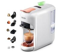 CAFELFFE MK-606 5-in-1 caffettiera singola 5-in-1 19 bar, macchina per caffè espresso caldo/freddo, compatibile con capsule K-Cup/NES Original/DG/44 mm ESE e caffè macinato, 7 livelli d'acqua