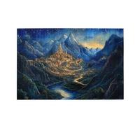 Cafemira 1000 puzzle in legno per adulti, città delle montagne da sogno, allevia lo stress e goditi il divertimento di risolvere puzzle, montaggio manuale della tua decorazione per la casa, arte da
