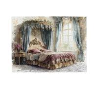 Cafemira Illustrazione vintage ad acquerello per camera da letto, puzzle in legno per adulti, 500 pezzi, esercita le mani sulle abilità, allevia lo stress e goditi il divertimento di risolvere, ogni