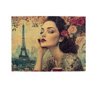 Cafemira Puzzle in legno, 500 pezzi, poster nostalgici di monumenti della città e belle donne, allevia lo stress e goditi il divertimento di risolvere, montaggio manuale della tua decorazione per la