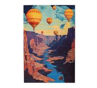 Cafemira Puzzle in legno da 1000 pezzi, mongolfiere, paesaggi mozzafiato, hobby creativi per adulti, montaggio manuale della tua decorazione per la casa, arte da parete, completo di amici di famiglia