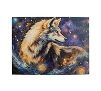 Cafemira Puzzle in legno per adulti, 500 pezzi, lupi nelle stelle, rilassati e goditi il divertimento di risolvere puzzle, esercitare le mani sulle abilità e il pensiero, hobby esplorativi e sfide