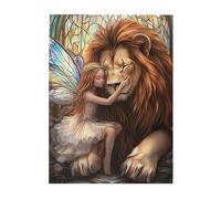 Cafemira Puzzle in legno per adulti, 500 pezzi, rana appollaiata sul fiore che sboccia, momento della natura stravagante, abilità pratica e pazienza di pensiero, eventi per avvicinare le persone