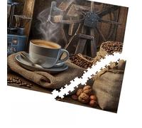 Cafemira Puzzle per adulti, 1000 pezzi, puzzle in legno con caffè fumante, montaggio manuale della tua decorazione per la casa, ideale per serate di gioco, hobby esplorativi e sfide, regali per gli