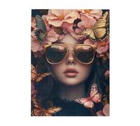 Cafemira Una bella donna che indossa occhiali da sole, puzzle in legno da 500 pezzi, esercita le mani sulle abilità e sul pensiero, eventi di festa per avvicinare le persone, piacere sia al corpo che