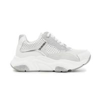 Cafè Noir C1BU1140W001400 Sneakers Allacciata in Pelle,Raso E Glitter Bianco 40