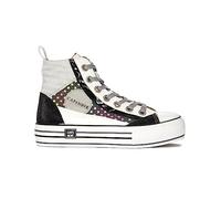CafèNoir C1DM9505N007370 Sneakers Mid Patchwork in Tessuto con Pois Multi Nero 37