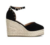 Cafè Noir C1XA9000N001370 Decollette' in Tessuto con Borchie su Zeppa Corda Nero 37