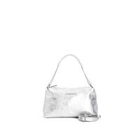 CAFèNOIR - Camera Bag In Pelle Metallizzata Con Manico In Catena Con Manigliotto E Nappina, Da Donna, Colore Argento, Taglia Unica