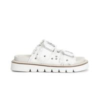 CAFèNOIR - Ciabatta Denim Doppia Fibbia, Da Donna, Colore Bianco, Taglia 40