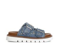 CAFèNOIR - Ciabatta Denim Doppia Fibbia, Da Donna, Colore Jeans, Taglia 35