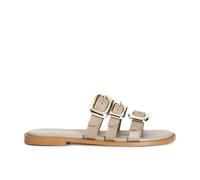 CAFèNOIR - Ciabatta In Pelle Tre Fibbie, Da Donna, Colore Sabbia, Taglia 39