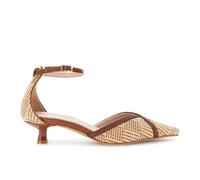 CAFèNOIR - Décollété Chiusa Dietro Con Laccio Tomaia Effetto Raffia E Treccia, Da Donna, Colore Beige/cuoio, Taglia 40