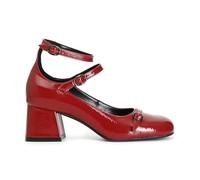 CAFèNOIR - Décolleté Con 3 Fibbie Effetto Vernice, Da Donna, Colore Rosso, Taglia 40