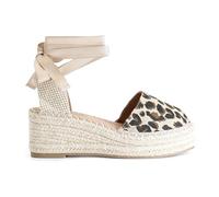 CAFèNOIR - Décolleté In Canvas Con Allacciatura Alla Schiava, Da Donna, Colore Leopard, Taglia 36