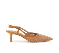 CAFèNOIR - Décolleté Slingback Effetto Rafia Con Tacco A Rocchetto, Da Donna, Colore Cuoio, Taglia 38
