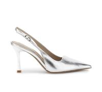 CAFèNOIR - Décolleté Slingback In Pelle Laminata, Da Donna, Colore Argento, Taglia 36