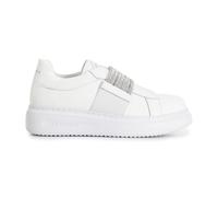 CafèNoir Donna Sneakers Slip-on Elastico Strass Tomaia Pelle Colore Bianco